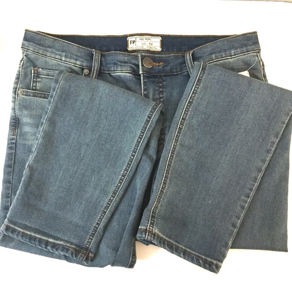 Free People High Rise Dusty Blue Skinny Jeans - Picture 2 of 7